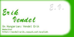 erik vendel business card